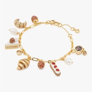 Kate Spade Croissant Gold Tone Charm Bracelet